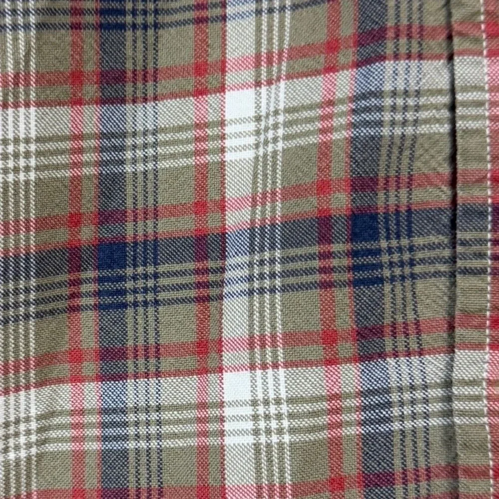 J CREW Plaid Button Down Shirt Mens Medium Organic Cotton Oxford Slim Fit Preppy